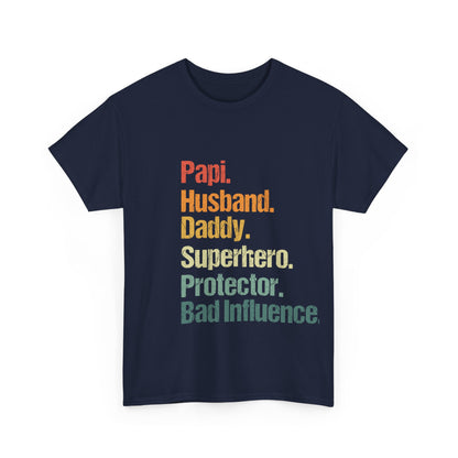 Personalized Papi│Husband│Daddy│ Superhero│ T-Shirt│ Custom Father's Day│ Funny Gift For Husband│ Gift For Dad - MyRoomyStuff