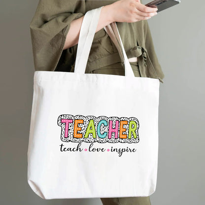 Tote Bag│ Gift│ Any Day Gift│ Appreciation Gift│ Teach│ Love│ Inspire - MyRoomyStuff