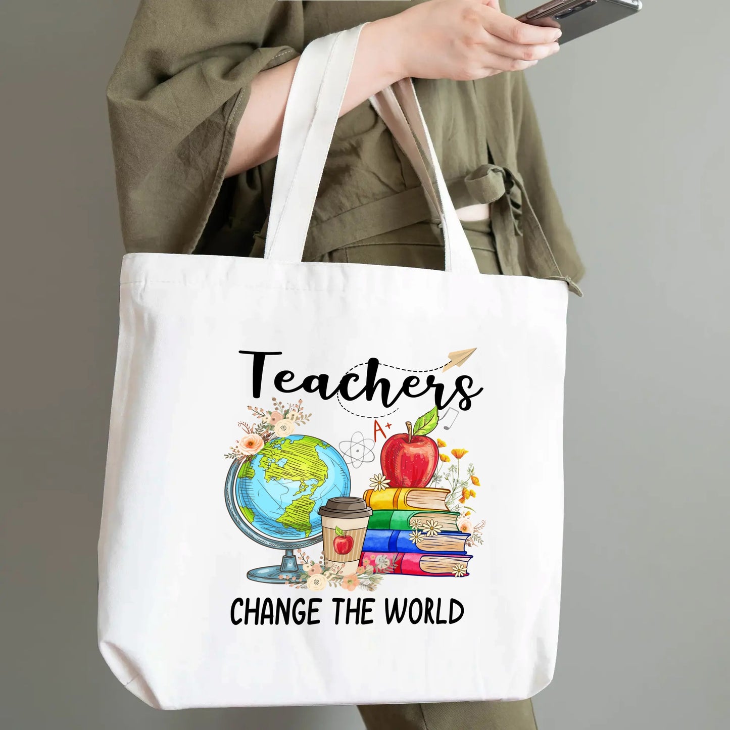 Tote Bag│ Gift│ Any Day Gift│ Appreciation Gift│ Change the World - MyRoomyStuff