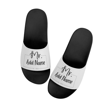 Custom Couple Slide Sandals│ Mr & Mrs│ Perfect x Summer│ Men - MyRoomyStuff