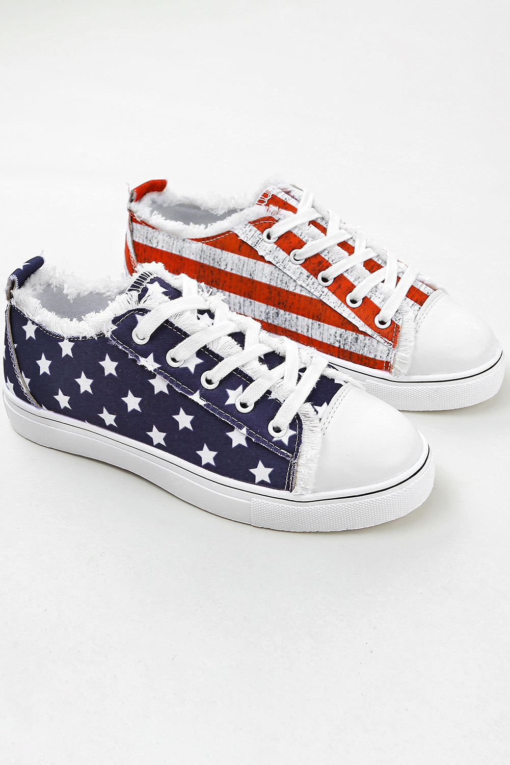 4th of July│ Shoes│ American Flag│ Canvas Flat Shoes│ Unisex - MyRoomyStuff