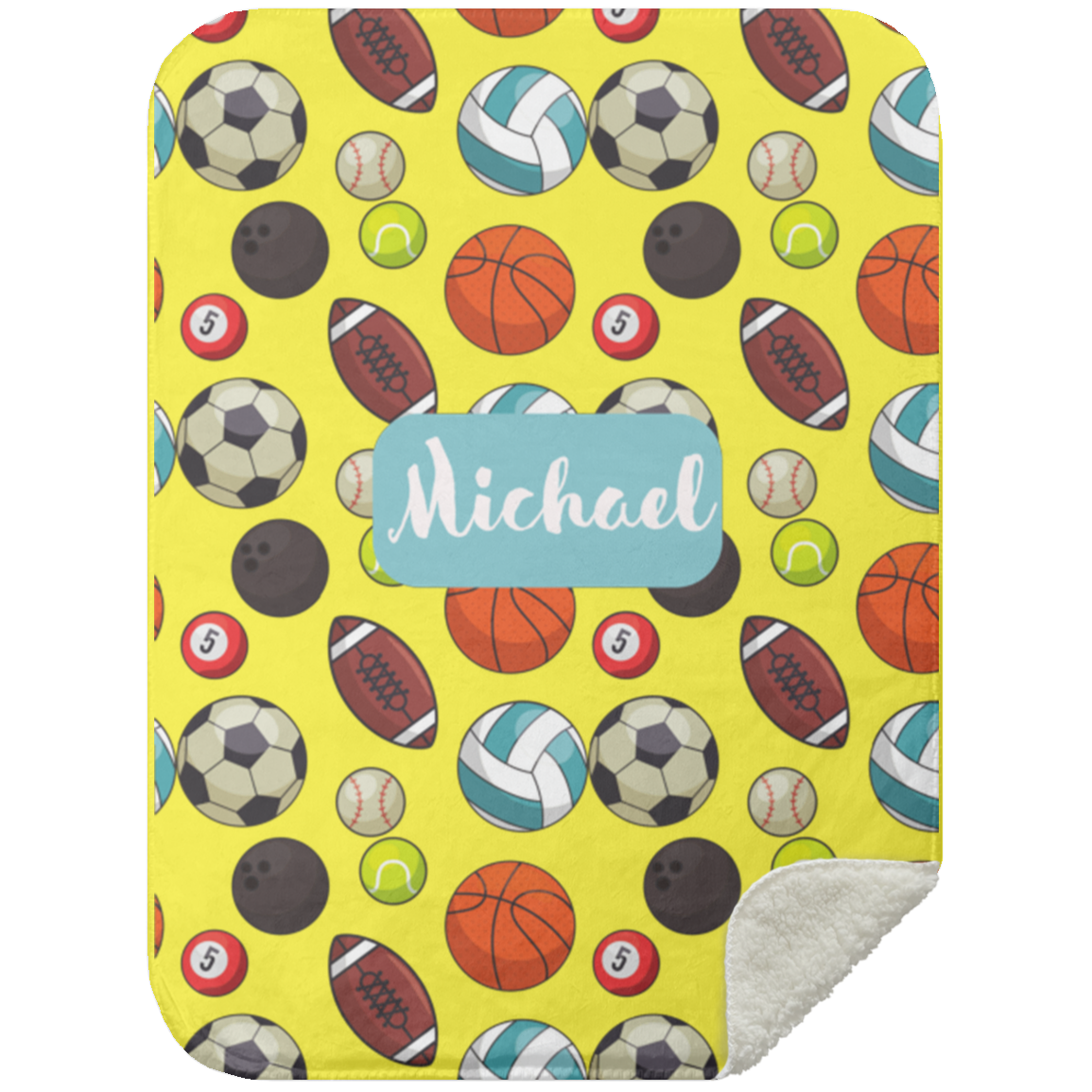 Personalized Sport Baby Blanket │Gift │Sherpa Blanket (Size: 30x40) - MyRoomyStuff