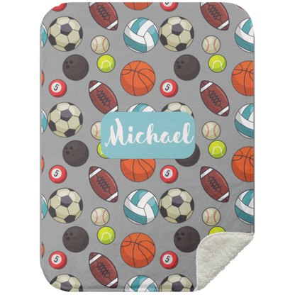 Personalized Sport Baby Blanket │Gift │Sherpa Blanket (Size: 30x40) - MyRoomyStuff