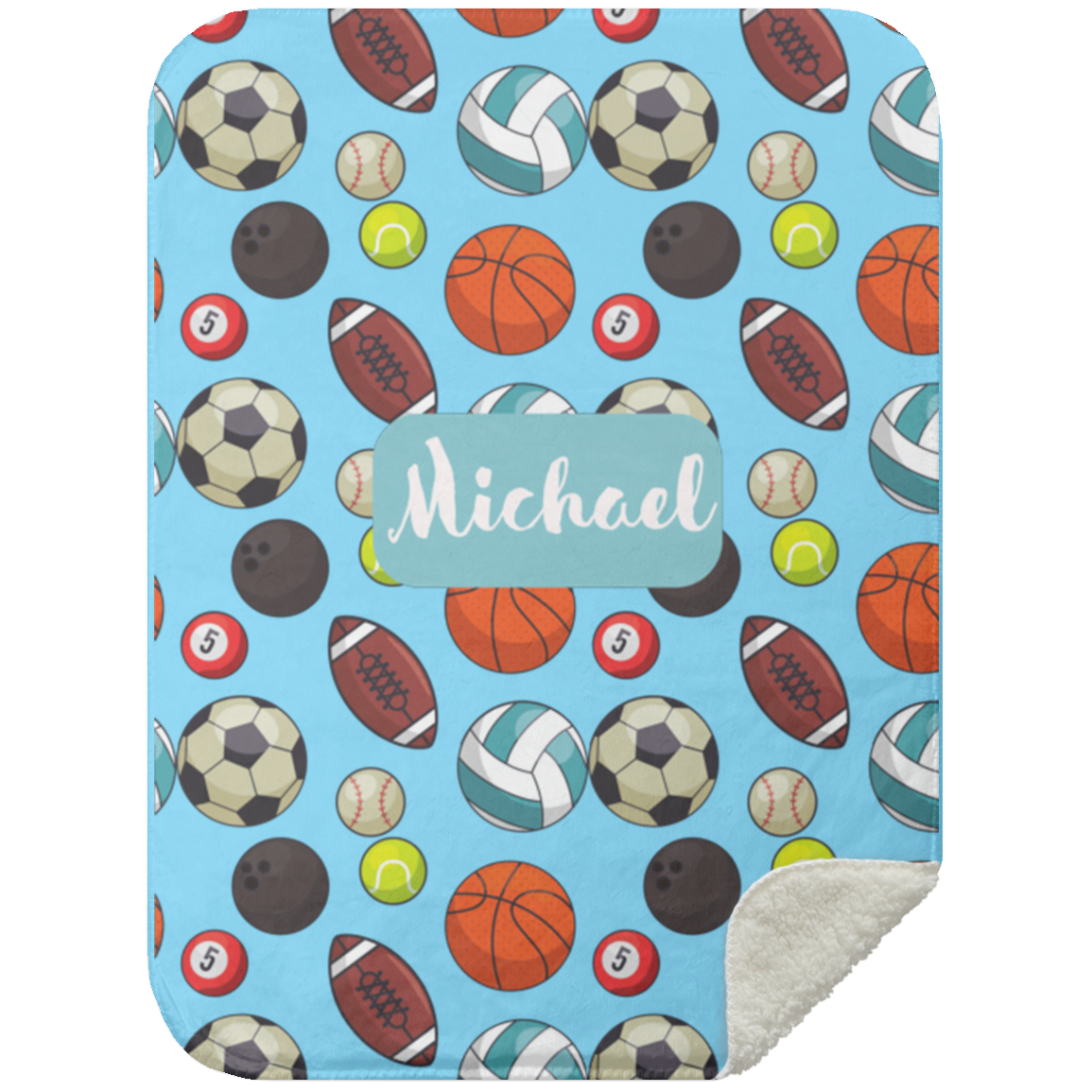 Personalized Sport Baby Blanket │Gift │Sherpa Blanket (Size: 30x40) - MyRoomyStuff