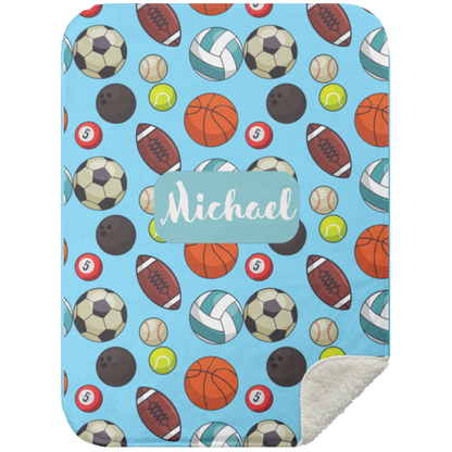 Personalized Sport Baby Blanket │Gift │Sherpa Blanket (Size: 30x40) - MyRoomyStuff