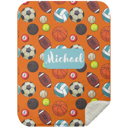 Personalized Sport Baby Blanket │Gift │Sherpa Blanket (Size: 30x40) - MyRoomyStuff