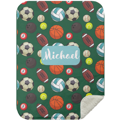 Personalized Sport Baby Blanket │Gift │Sherpa Blanket (Size: 30x40) - MyRoomyStuff