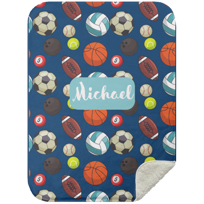 Personalized Sport Baby Blanket │Gift │Sherpa Blanket (Size: 30x40) - MyRoomyStuff