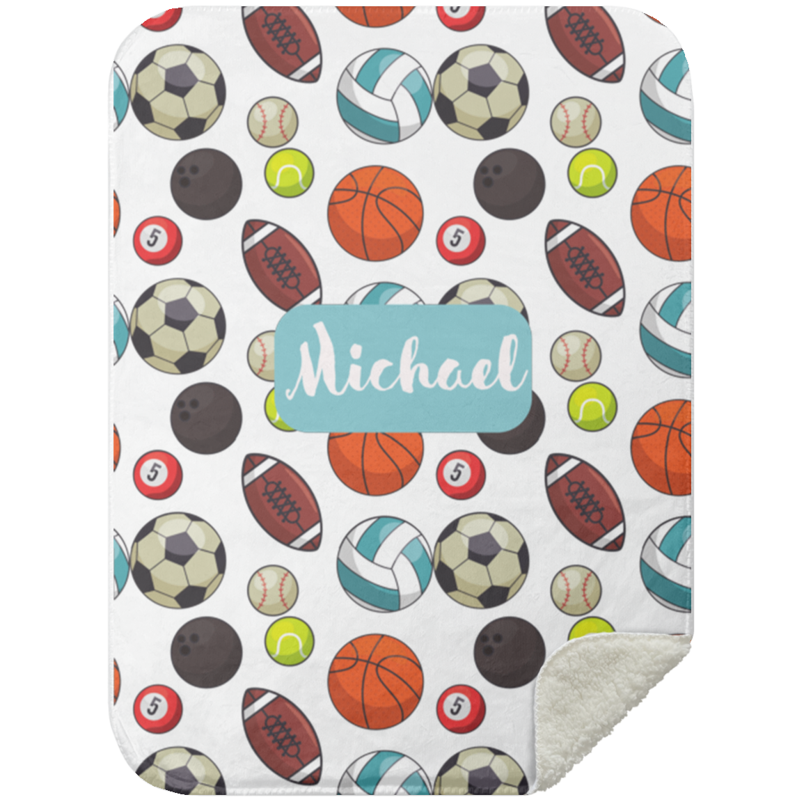 Personalized Sport Baby Blanket │Gift │Sherpa Blanket (Size: 30x40) - MyRoomyStuff