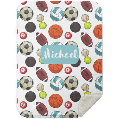 Personalized Sport Baby Blanket │Gift │Sherpa Blanket (Size: 30x40) - MyRoomyStuff