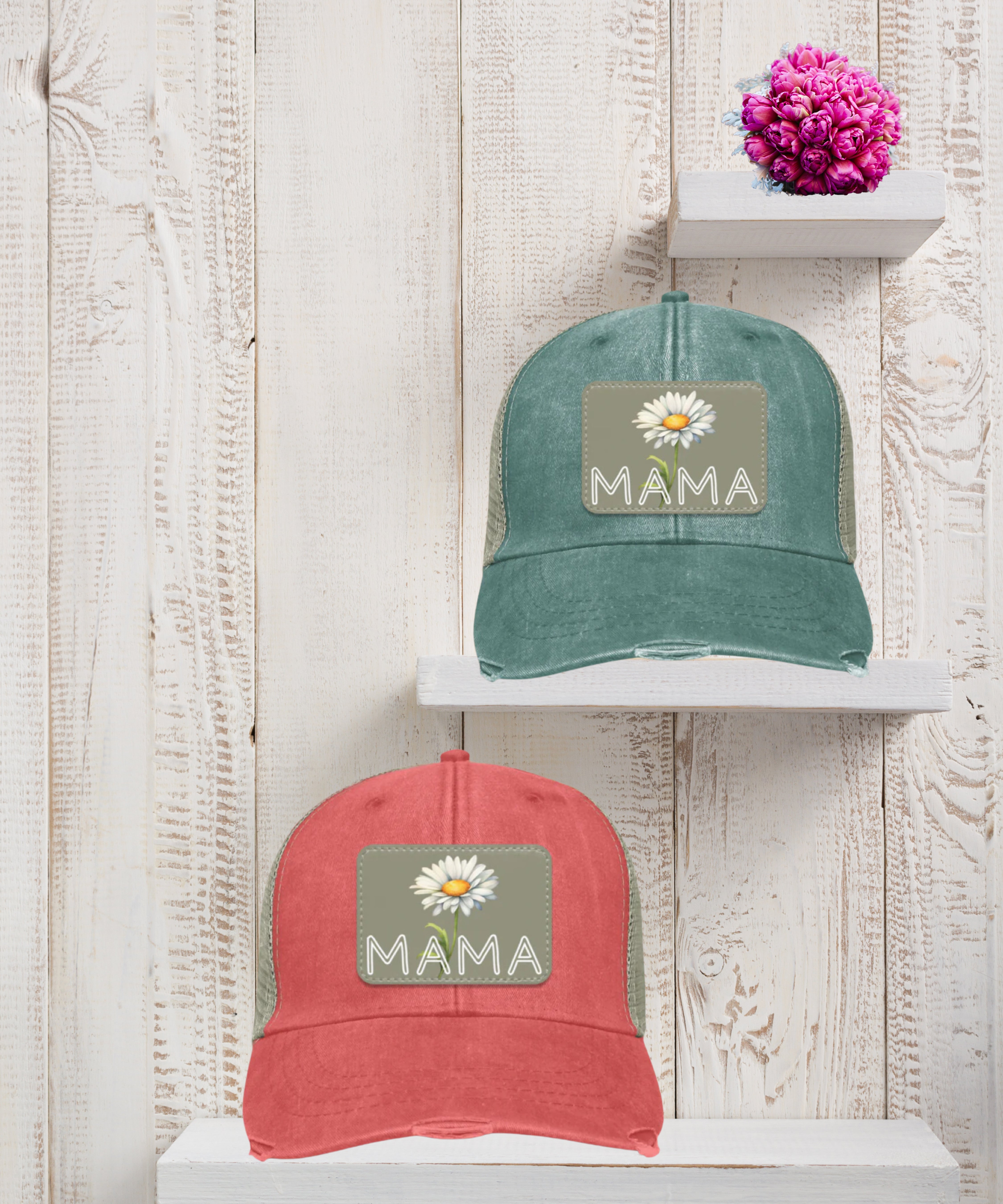 Cap for Mom │Vegan Leather Patch| Personalized Mom Hat for Mothers Day Gift│ Handcrafted in USA