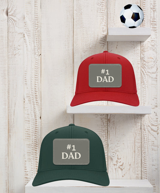 Cap for Dad #1│ Vegan-Leather Patch | Personalized Cap for Dad's Gift│ Handcrafted in USA - MyRoomyStuff