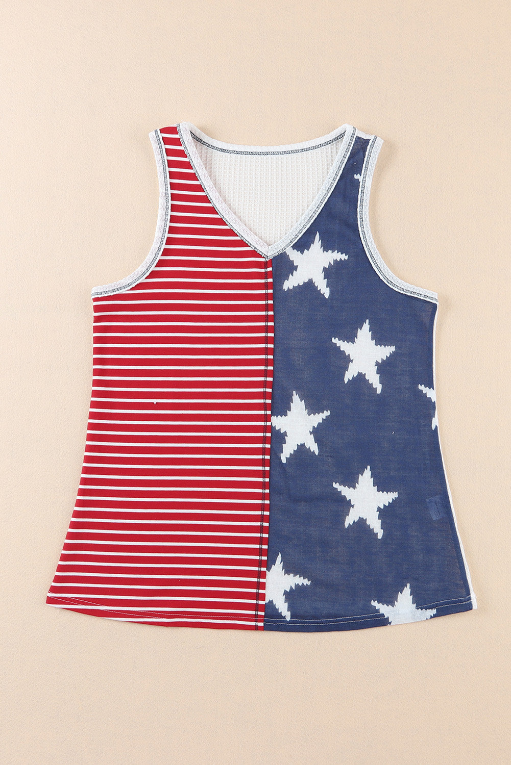 Fiery Red American Flag Stars and Stripes Tank Top - MyRoomyStuff