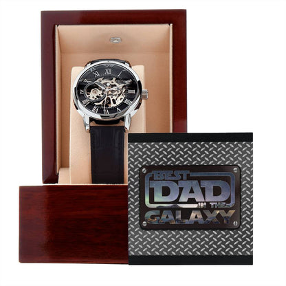 Best Dad in The Galaxy│ Watch│ Open watch│ Great Gift│ Father's Day - MyRoomyStuff