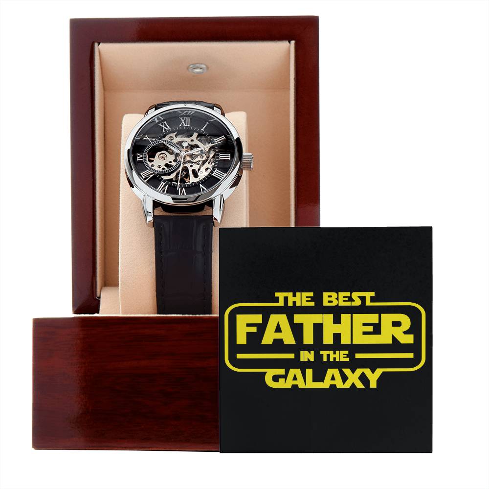 Best Father in The Galaxy│ Watch│ Open watch│ Great Gift│ Father's Day - MyRoomyStuff