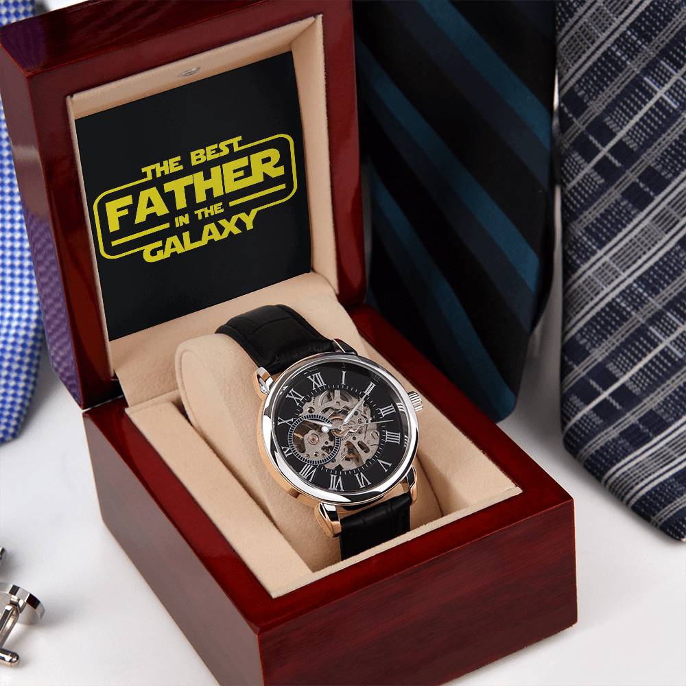 Best Father in The Galaxy│ Watch│ Open watch│ Great Gift│ Father's Day - MyRoomyStuff