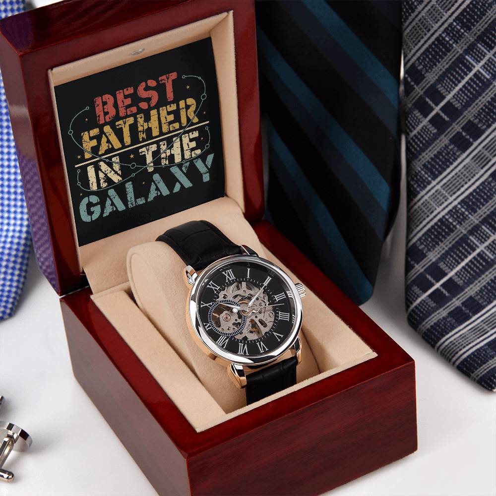 Best Dad in The Galaxy│ Watch│ Open watch│ Great Gift│ Father's Day - MyRoomyStuff