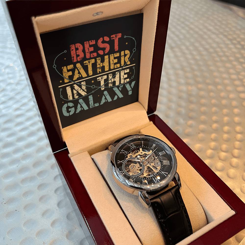 Best Dad in The Galaxy│ Watch│ Open watch│ Great Gift│ Father's Day - MyRoomyStuff