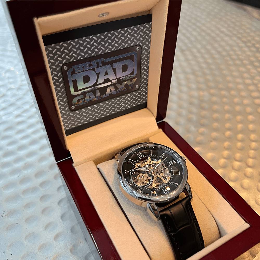 Best Dad in The Galaxy│ Watch│ Open watch│ Great Gift│ Father's Day - MyRoomyStuff