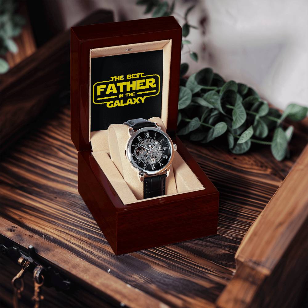 Best Father in The Galaxy│ Watch│ Open watch│ Great Gift│ Father's Day - MyRoomyStuff