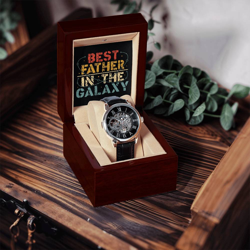 Best Dad in The Galaxy│ Watch│ Open watch│ Great Gift│ Father's Day - MyRoomyStuff