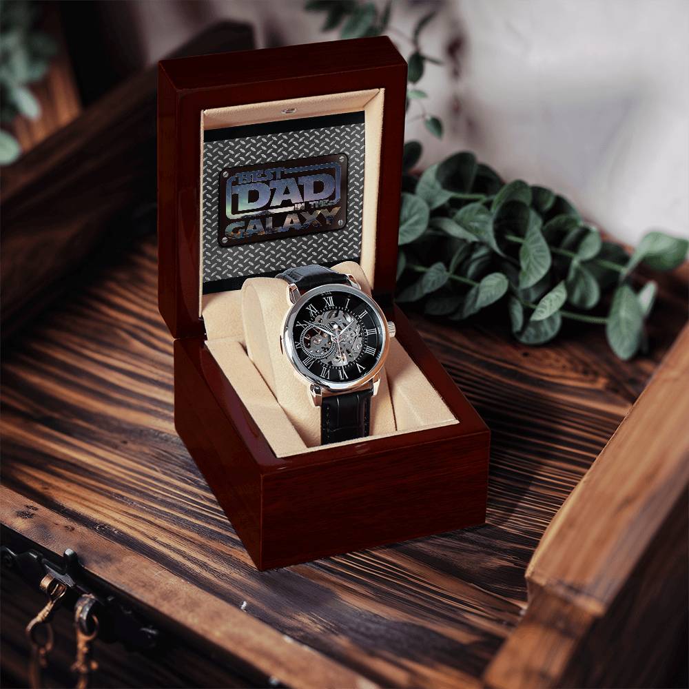 Best Dad in The Galaxy│ Watch│ Open watch│ Great Gift│ Father's Day - MyRoomyStuff