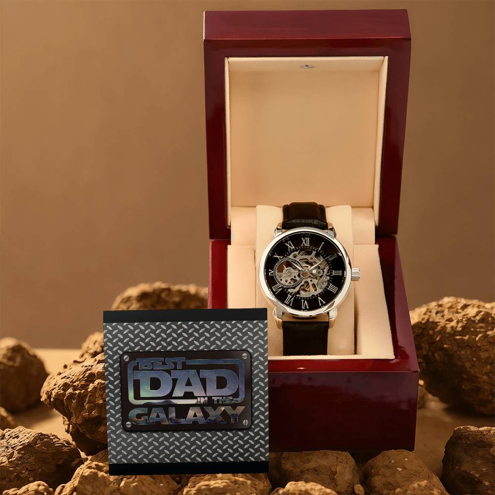 Best Dad in The Galaxy│ Watch│ Open watch│ Great Gift│ Father's Day - MyRoomyStuff