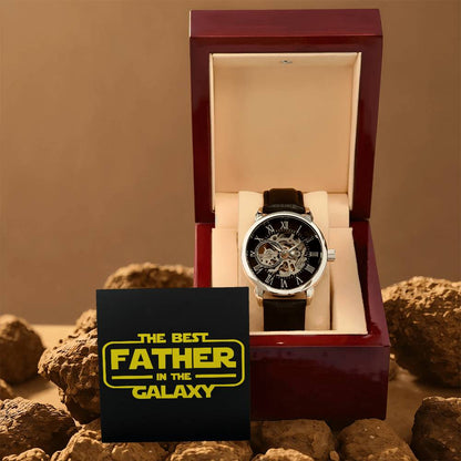 Best Father in The Galaxy│ Watch│ Open watch│ Great Gift│ Father's Day - MyRoomyStuff