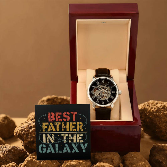 Best Dad in The Galaxy│ Watch│ Open watch│ Great Gift│ Father's Day - MyRoomyStuff