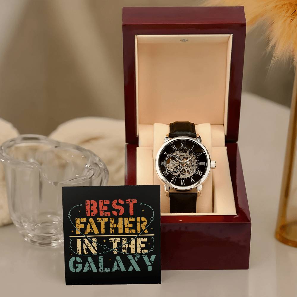 Best Dad in The Galaxy│ Watch│ Open watch│ Great Gift│ Father's Day - MyRoomyStuff