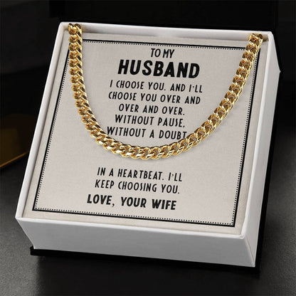 Necklace│ Cuban Link Chain│ Gift│ Father's Day│ To my husband - MyRoomyStuff