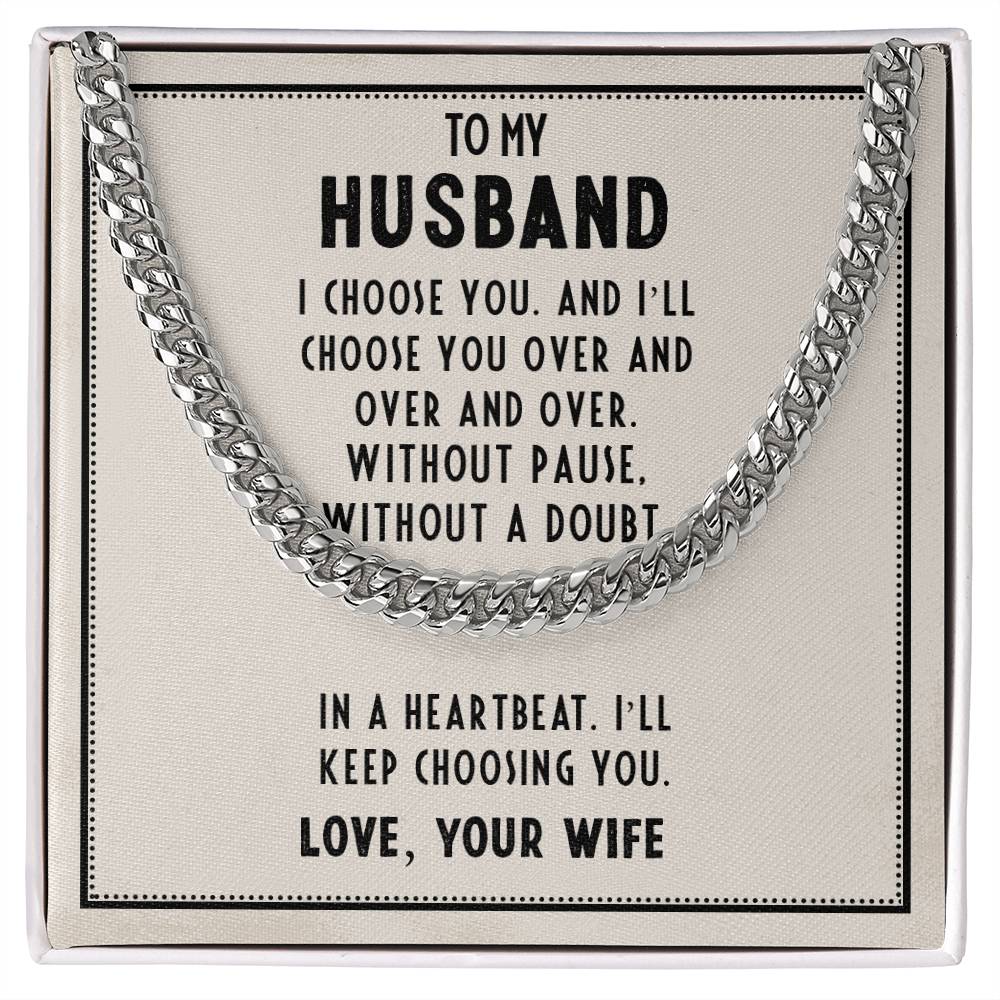 Necklace│ Cuban Link Chain│ Gift│ Father's Day│ To my husband - MyRoomyStuff