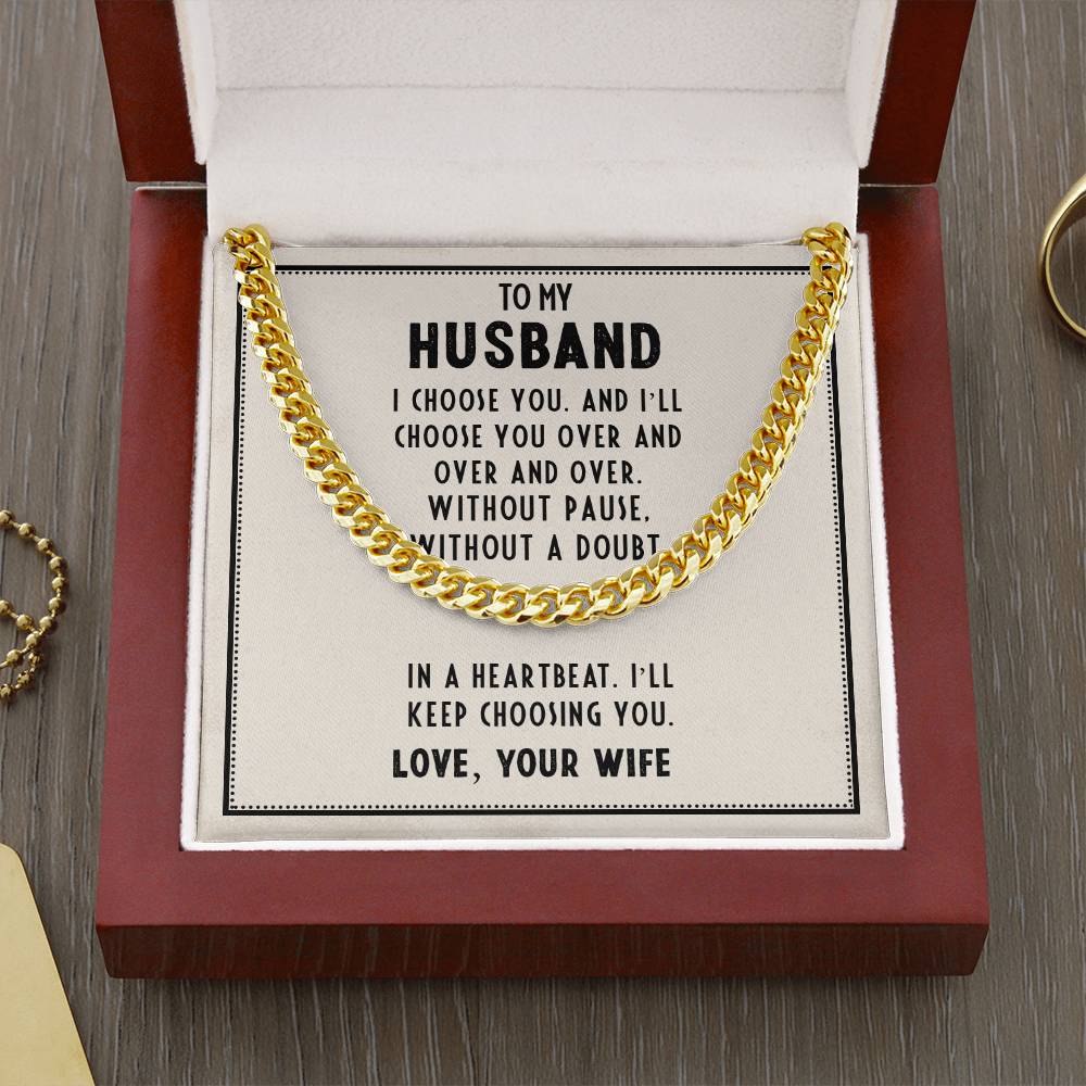 Necklace│ Cuban Link Chain│ Gift│ Father's Day│ To my husband - MyRoomyStuff