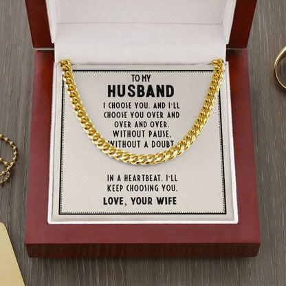 Necklace│ Cuban Link Chain│ Gift│ Father's Day│ To my husband - MyRoomyStuff