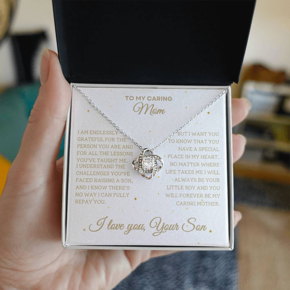 Forever Grateful│ Love Knot Necklace│ Gift for Mom from Son - MyRoomyStuff