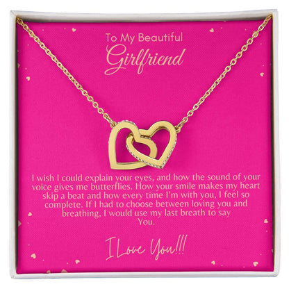 To my Girlfriend│ Interlocking Hearts Necklace│ Gift - MyRoomyStuff