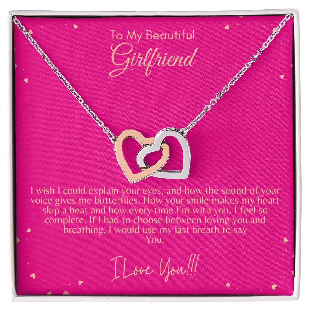 To my Girlfriend│ Interlocking Hearts Necklace│ Gift - MyRoomyStuff