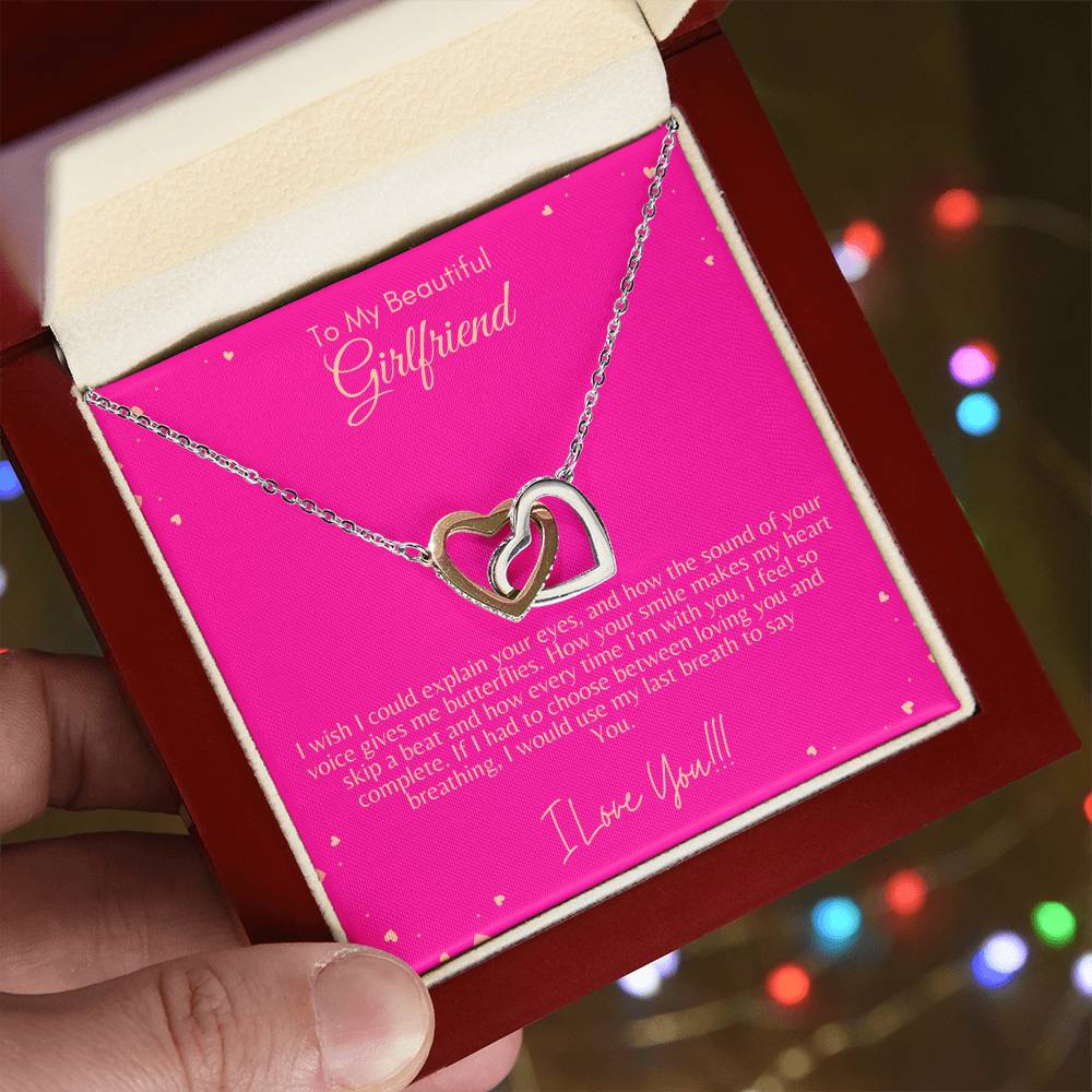 To my Girlfriend│ Interlocking Hearts Necklace│ Gift - MyRoomyStuff