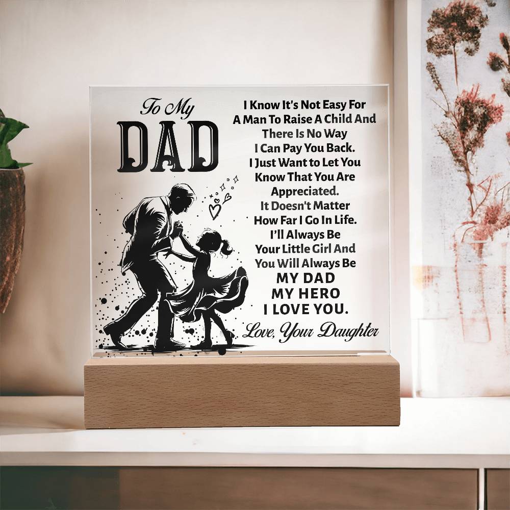 Father's Day Gift│ Square Acrylic Plaque│ Gift for Dad│ Gift - MyRoomyStuff