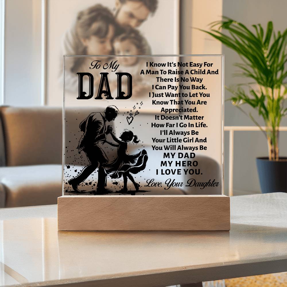 Father's Day Gift│ Square Acrylic Plaque│ Gift for Dad│ Gift - MyRoomyStuff