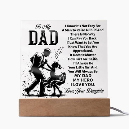 Father's Day Gift│ Square Acrylic Plaque│ Gift for Dad│ Gift - MyRoomyStuff