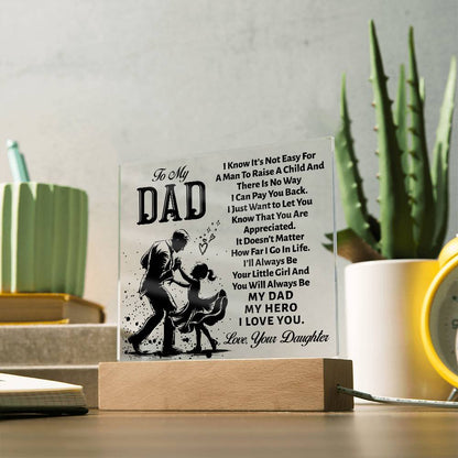 Father's Day Gift│ Square Acrylic Plaque│ Gift for Dad│ Gift - MyRoomyStuff