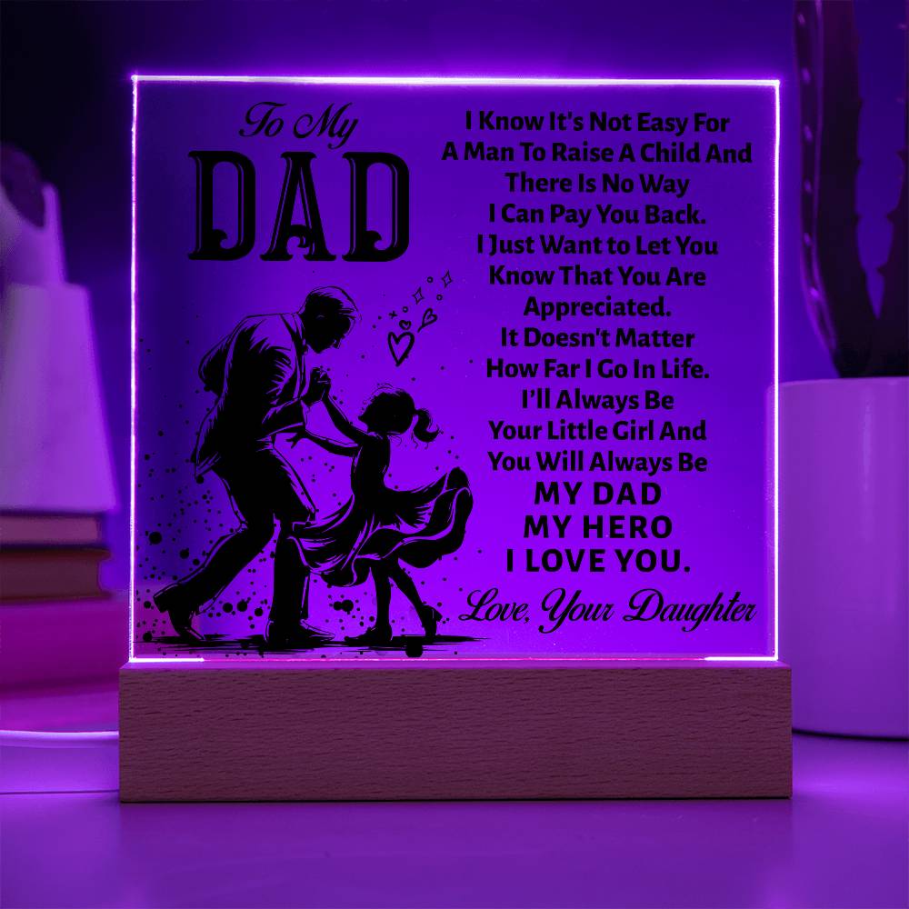 Father's Day Gift│ Square Acrylic Plaque│ Gift for Dad│ Gift - MyRoomyStuff