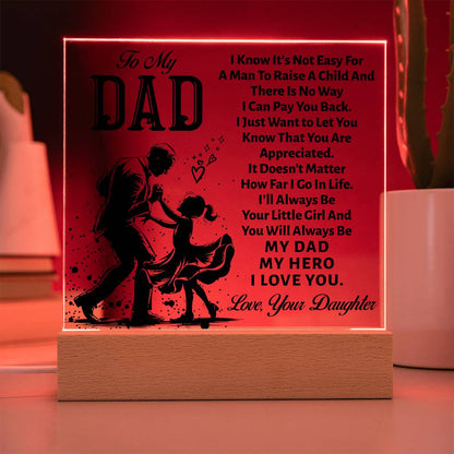 Father's Day Gift│ Square Acrylic Plaque│ Gift for Dad│ Gift - MyRoomyStuff