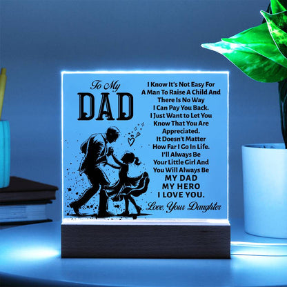 Father's Day Gift│ Square Acrylic Plaque│ Gift for Dad│ Gift - MyRoomyStuff