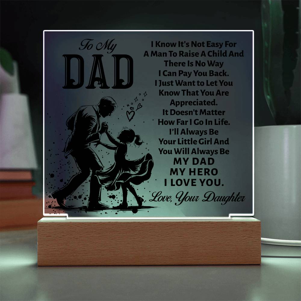 Father's Day Gift│ Square Acrylic Plaque│ Gift for Dad│ Gift - MyRoomyStuff