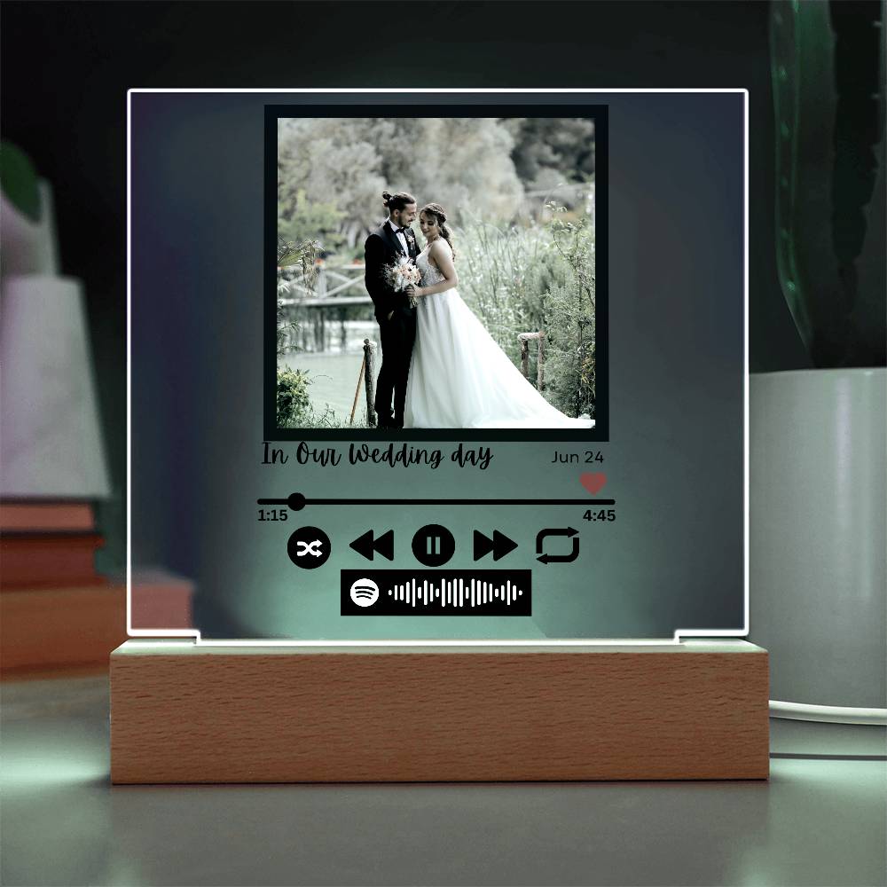 Acrylic Plaque│ Spotify App│ Wedding│ Gift│ Anniversary│ Personalized Song│ Personalized Gift│ Birthday Gift│ Couples Gift│ Minimalist Home Decor - MyRoomyStuff