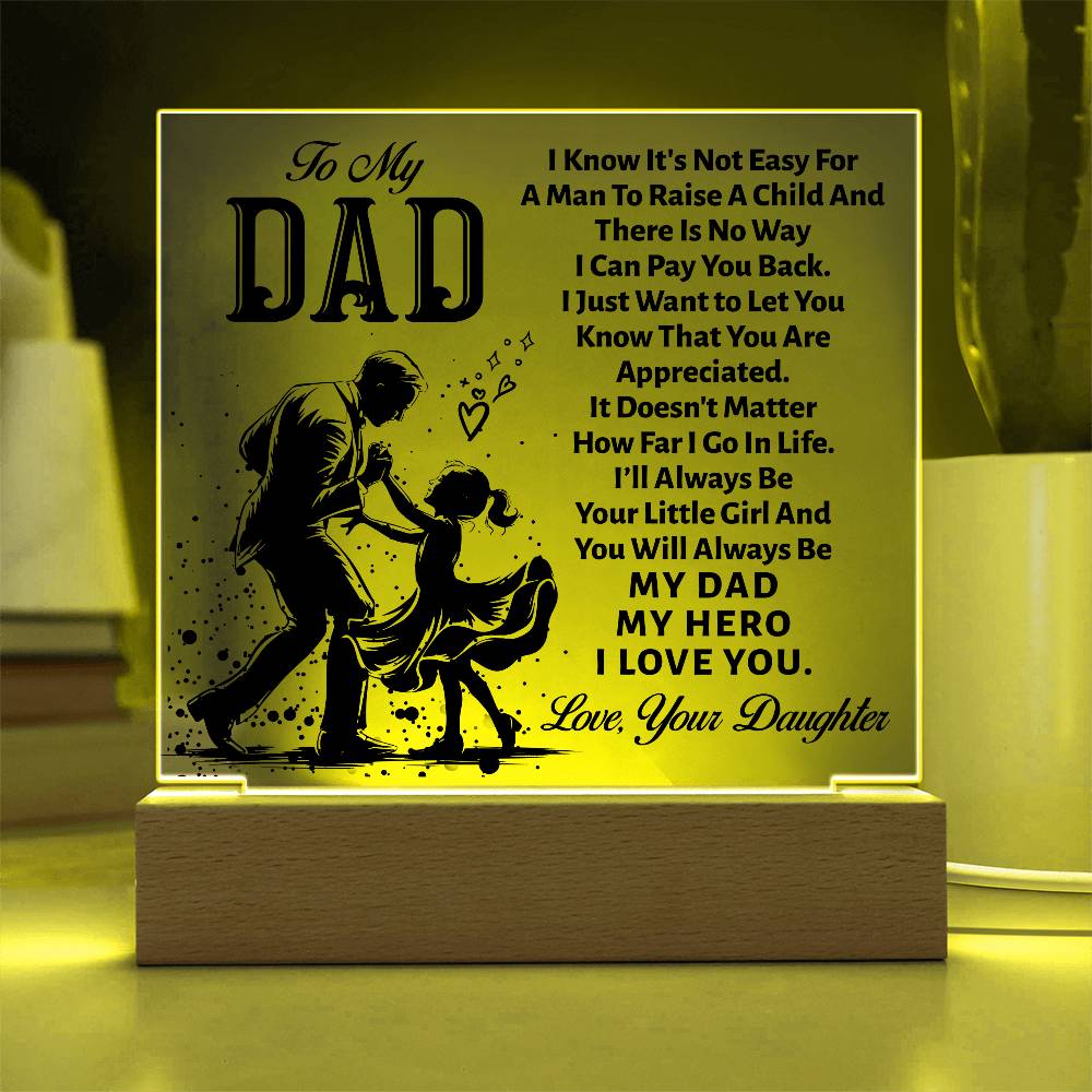 Father's Day Gift│ Square Acrylic Plaque│ Gift for Dad│ Gift - MyRoomyStuff