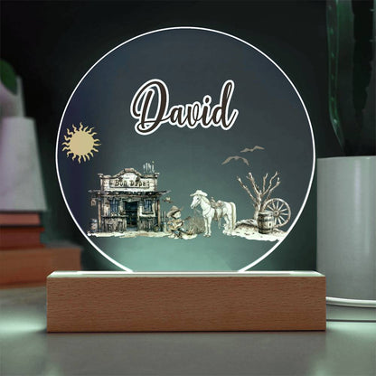 Circle Acrylic Plaque│ Cowboy│ Gift│ Room - MyRoomyStuff