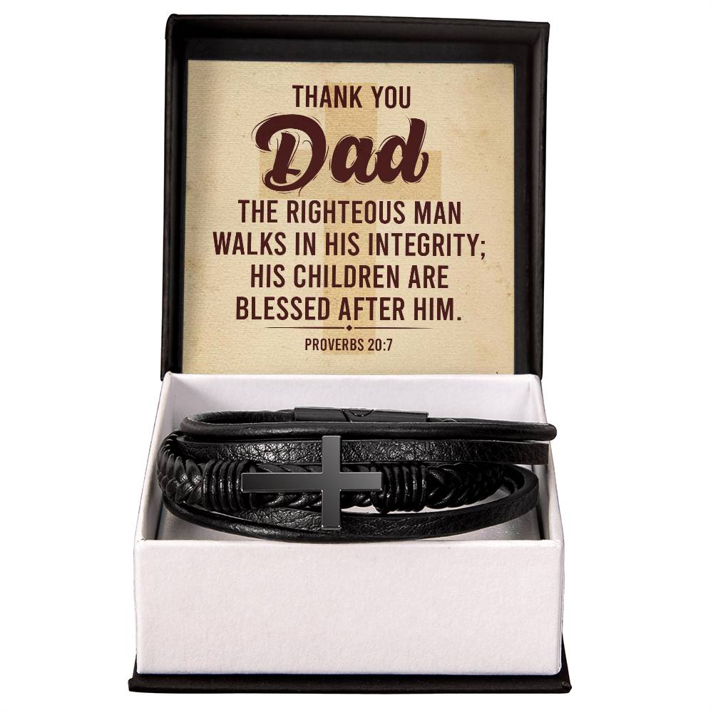 Father's Day│ Git for Dad│ Cross Leather Bracelet│ Faith - MyRoomyStuff